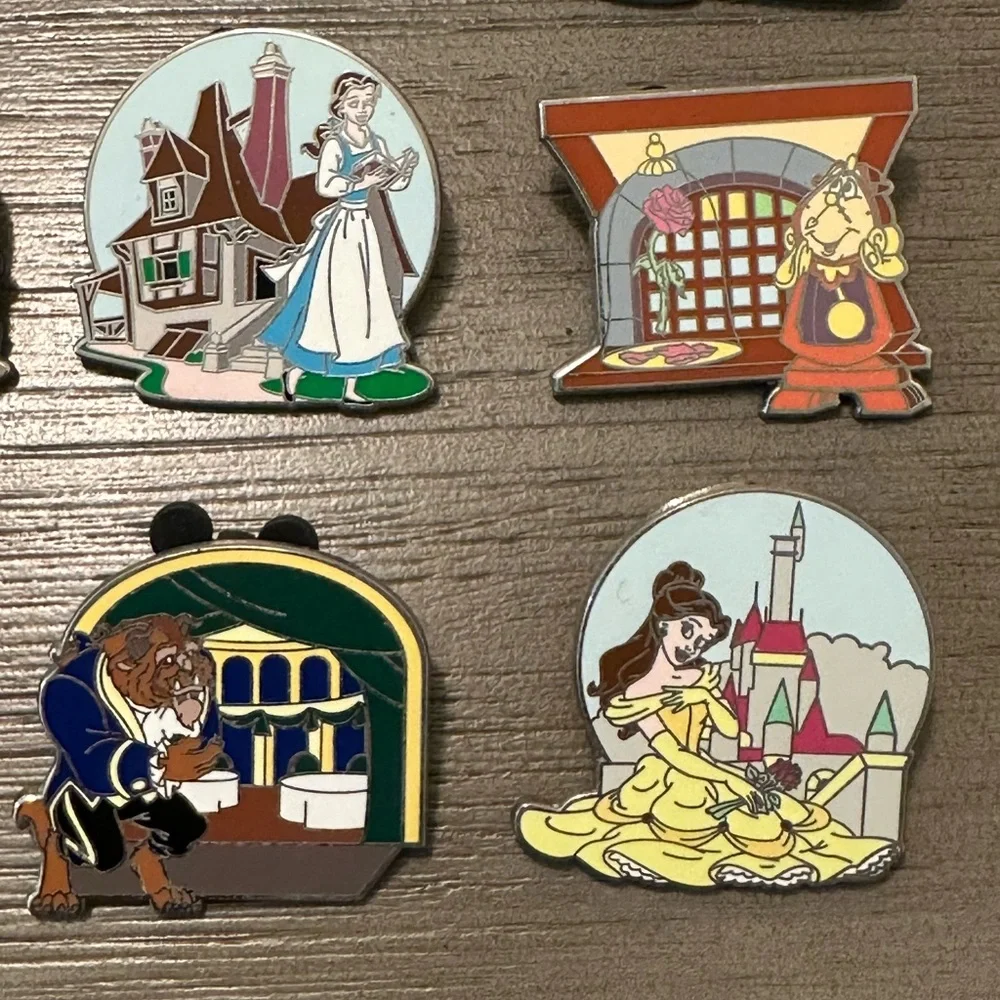 Disney Parks- Beauty and the Beast- New Fantasyland- 10 Pin Set WDW Mystery Set - Picture 5 of 16